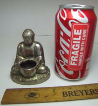 Load image into Gallery viewer, BUDDHA Old Incense Burner SWIRLING LOGS GOOD LUCK Ornate Silver Nickel Plate
