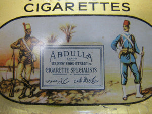 ABDULLA CIGARETTES Old Tobacco Ad ROG Glass Change Receiver Tray Cigar Sign Card