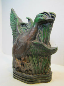 Antique Duck Mallard Bird Doorstop Bookend Decorative Art Statue Sportsman Lodge