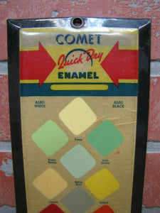 1950s COMET ENAMEL Paint Hardware Store Ad Sign Harco Displays Madison Ave NY