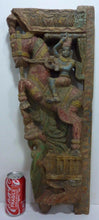 Load image into Gallery viewer, Antique Hand Carved Asian Wood Art Panel figural Dragon Bird Horse Rider ornate
