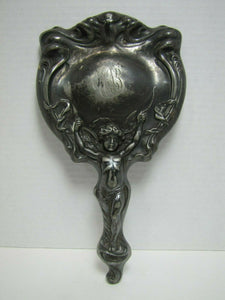 Art Nouveau Cupid Bow Arrows Bevel Edge Mirror High Relief Ornate Fine Detailing