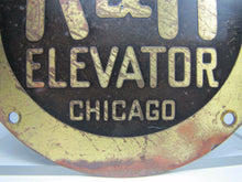 Load image into Gallery viewer, K&amp;H ELEVATOR CHICAGO Old Plaque Sign Brass Bronze Industrial Hardware Ad
