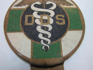 Old DDS DOCTOR DENTAL SURGERY License Plate Topper Badge DENTIST Sign Reflective