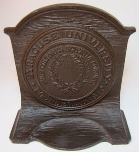 SYRACUSE UNIVERSITY 1920s CS&C Co Cast Iron Bookend Doorstop Decorative Statue