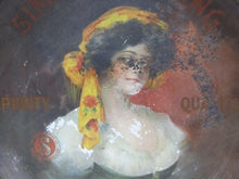 Load image into Gallery viewer, Antique Simpson Spring Beverages Tin Litho Ad Large Sign Tray early 1900s htf

