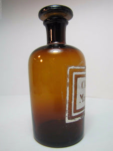 Antique Cloruro Magnesio Apothecary Bottle old brown glass drug store medicine