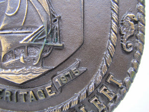 Commander Naval Surface Force U.S. Atlantic Fleet Plaque ornate copper Navy