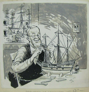 Memories of Yesterday by Joe Doyle Phila Pa Art Nautical Model Shipbuilder