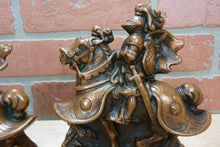 Load image into Gallery viewer, Antique Knights in Shining Armour Bookends Decorative Art Statues Pompeian Armor
