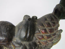 Load image into Gallery viewer, Antique Cast Iron Fruit Basket Doorstop original old paint ornate htf big heavy
