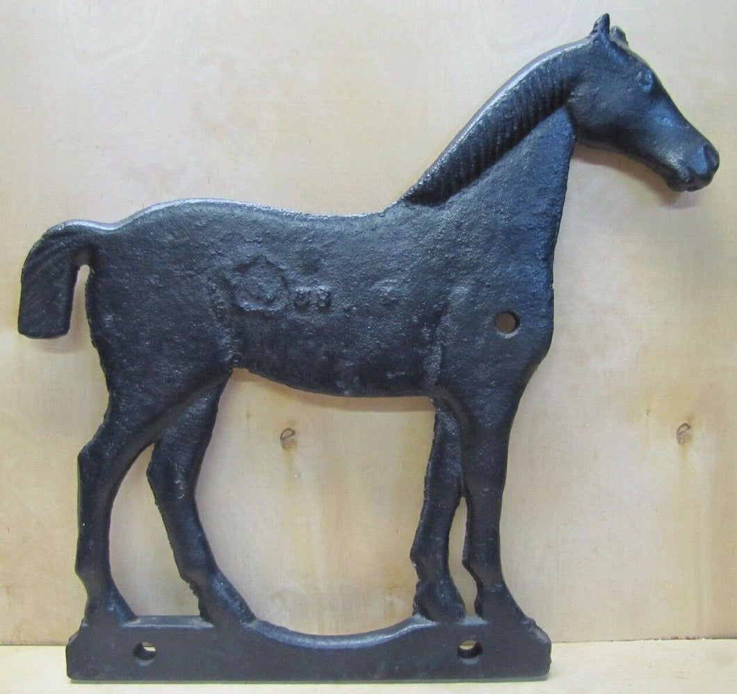Old Cast Iron Figural HORSE WINDMILL WEIGHT double side decorative farm barn art