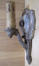 Load image into Gallery viewer, Old Wall Lamp Sconce Decorative Art Light pat pend cast metal made in USA
