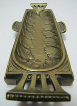 Load image into Gallery viewer, Antique Decorative Arts Brass Tray Leaves Ornate Card Tip Trinket Pen Rest
