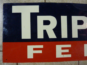TRIPLE 'F' FEEDS Sign CORN STATES DES MOINES Old Farm Feed Seed Advertising