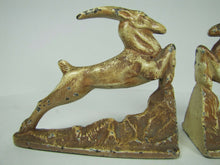 Load image into Gallery viewer, ART DECO ANTELOPE Bookends LITTCO FDRY Ornate Cast Iron Decorative Art Statues
