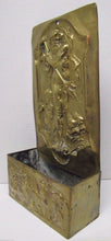 Load image into Gallery viewer, POSEIDON TRIDENT DAUPHINS Old Brass Decorative Arts Wall Plaque Shelf Box Ornate
