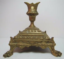 Load image into Gallery viewer, VICTORIAN CANDLESTICK Claw Foot Brass Bronze Gold Decorative Arts Candle Holder
