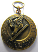 Load image into Gallery viewer, 1931 ICELAND ICE SKATING Medallion Fob Ornate Ice Land Sports Award Medal
