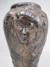 Load image into Gallery viewer, Antique Art Nouveau Maidens Vase silver plate ornate detailing signed Flamani
