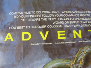 Orig 1980s CompuServe ADVENTURE Video Game Promo Poster artwrk Gray Morrow SciFi
