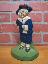 Load image into Gallery viewer, PILGRIM BOY Antique Doorstop Cast Iron Figural Decorative Art Statue Doorstopper
