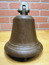 Load image into Gallery viewer, Old Nautical Ship Boat Dockside Bronze Bell Brass Mounting Bracket 12+ lb Patina
