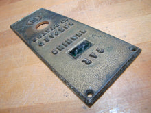 Load image into Gallery viewer, Old SHEPARD ELEVATOR CAR RUNNING Control Panel Button S Logo Bevel Edge Brass
