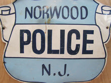 Load image into Gallery viewer, Old Retired Norwood Police N.J. Sign badge design thin metal New Jersey P.D. adv
