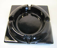 Load image into Gallery viewer, Vintage RUTGERS GSB Tray Ashtray Porcelain Black with Red Lettering University
