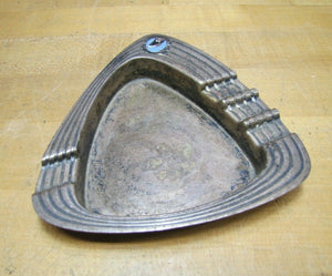 HOLLAND AMERICA LINE Art Deco Silver Plate Ashtray Cruise Ship Advertising RHTF
