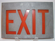 Load image into Gallery viewer, EXIT Lighted Sign Vtg Miller Framed Metal Back Mount Industrial Shop Safety
