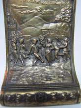 Load image into Gallery viewer, JENNING BROS Antique Bookends JB Village Scene Dancers Fine Ornate Detail

