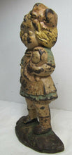 Load image into Gallery viewer, Dolly Old Cast Iron Figural Young Girl &amp; Doll Doorstop Decorative Art Statue
