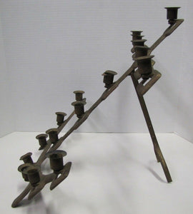 NAVAL CHAPEL ANCHOR Antique Folk Art Candlestick Holder Ship Boat Nautical Sixteen Candle Holder
