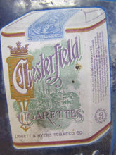 Load image into Gallery viewer, Orig c1920s Antique Chesterfield Cigarettes Porcelain Door Push Adv Sign
