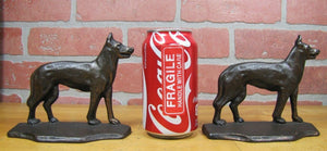 GERMAN SHEPHERD Guard Dogs Old Bookends Cast Iron Decorative Art Statues