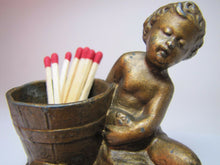 Load image into Gallery viewer, Antique Match Holder Turn of Century Child Bucket Small Animals Vesta Safe
