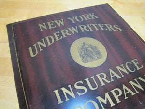 NEW YORK UNDERWRITERS INSURANCE COMPANY Antique Sign American Art Works Ohio