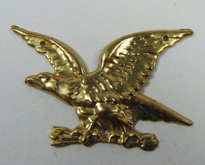 Old Brass EAGLES Decorative Ornamental Hardware Adornments Detailed Figural Pair