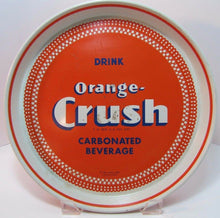 Load image into Gallery viewer, 1940s DRINK ORANGE CRUSH Beverage Soda Advertising Metal Tray Sign Ad Litho USA
