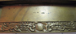 CHINESE FOO DOGS Old Brass Tray Card Tip Pen Pencil Tirnket Ornate Asian China