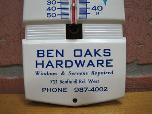 BEN OAKS TRUE VALUE Hardware Stores Advertising Thermometer Sign Sun Snowflake
