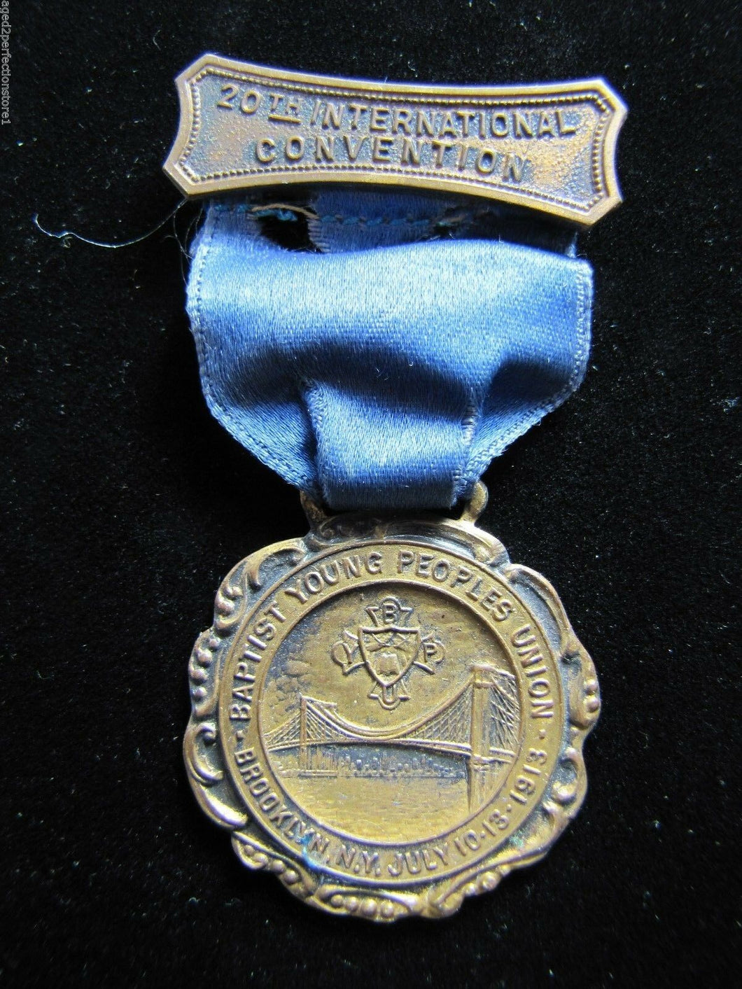 1913 BAPTIST YOUNG PEOPLES UNION Medallion BROOKLYN NY Int Convention W&H Nwk