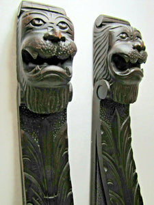 Antique Griffins Monsters Beasts Wood Carved Decorative Architectural Elements