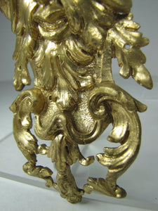 19c Devil Evil Scarey Face Figural Brass & Gilt Decorative Art Hardware Element