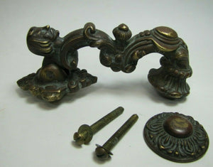 Antique Bronze Gentlemans Head Door Knocker Ornate Unique Architectural Hardware