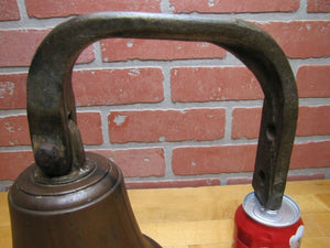 Old Nautical Ship Boat Dockside Bronze Bell Brass Mounting Bracket 12+ lb Patina