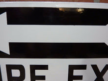 Load image into Gallery viewer, FIRE EXIT Orig Old Porcelain Sign Left Arrow Industrial Safety Gas Station Shop
