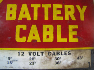 Orig 1940-50s Crescent Wiry Joe Battery Cable Sign metal gas station parts store